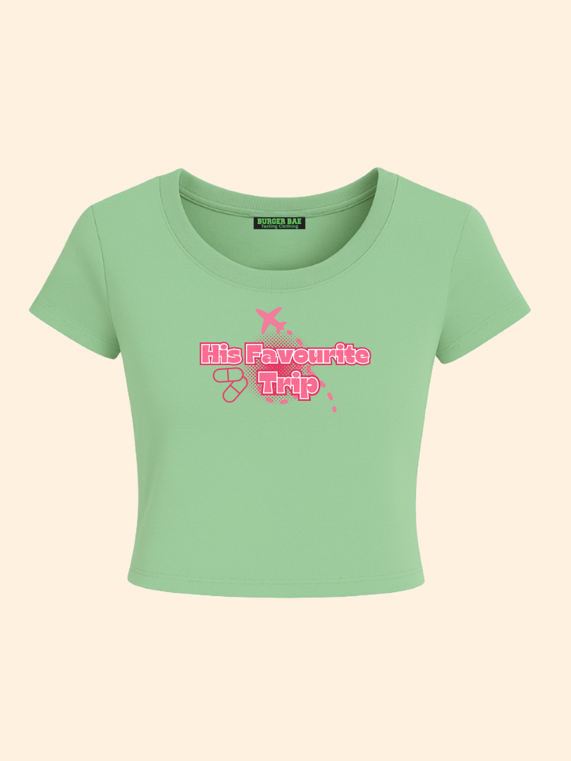 His Favourite Trip it Girl Baby tee for Women