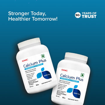 GNC Calcium Plus With Magnesium & Vitamin D3 | Strengthens Bones | Supports Strong Teeth | Promotes Healthy Muscle Contraction | Formulated in USA | 1000mg Per Serving | 60 Capsules