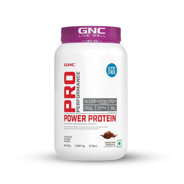 GNC Pro Performance Power Protein | Boosts Athletic Performance & Testosterone | High-Speed Recovery | USA Formulated | 30g Protein | 2.2g L-Glutamine | 1.5g Creatine | Double Rich Chocolate | 2 lbs