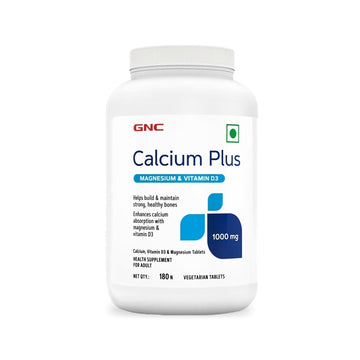 GNC Calcium Plus With Magnesium & Vitamin D3 | Strengthens Bones | Supports Strong Teeth | Promotes Healthy Muscle Contraction | Formulated in USA | 1000mg Per Serving | 180 Capsules