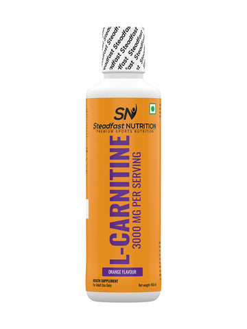 L-Carnitine 3000mg Liquid Supplement with Vitamin B5 450ml (Orange)