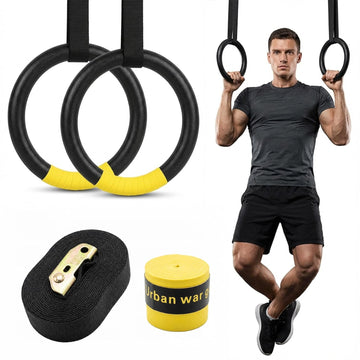 Boldfit Gymnastic Rings with Straps - Black 1 Pair