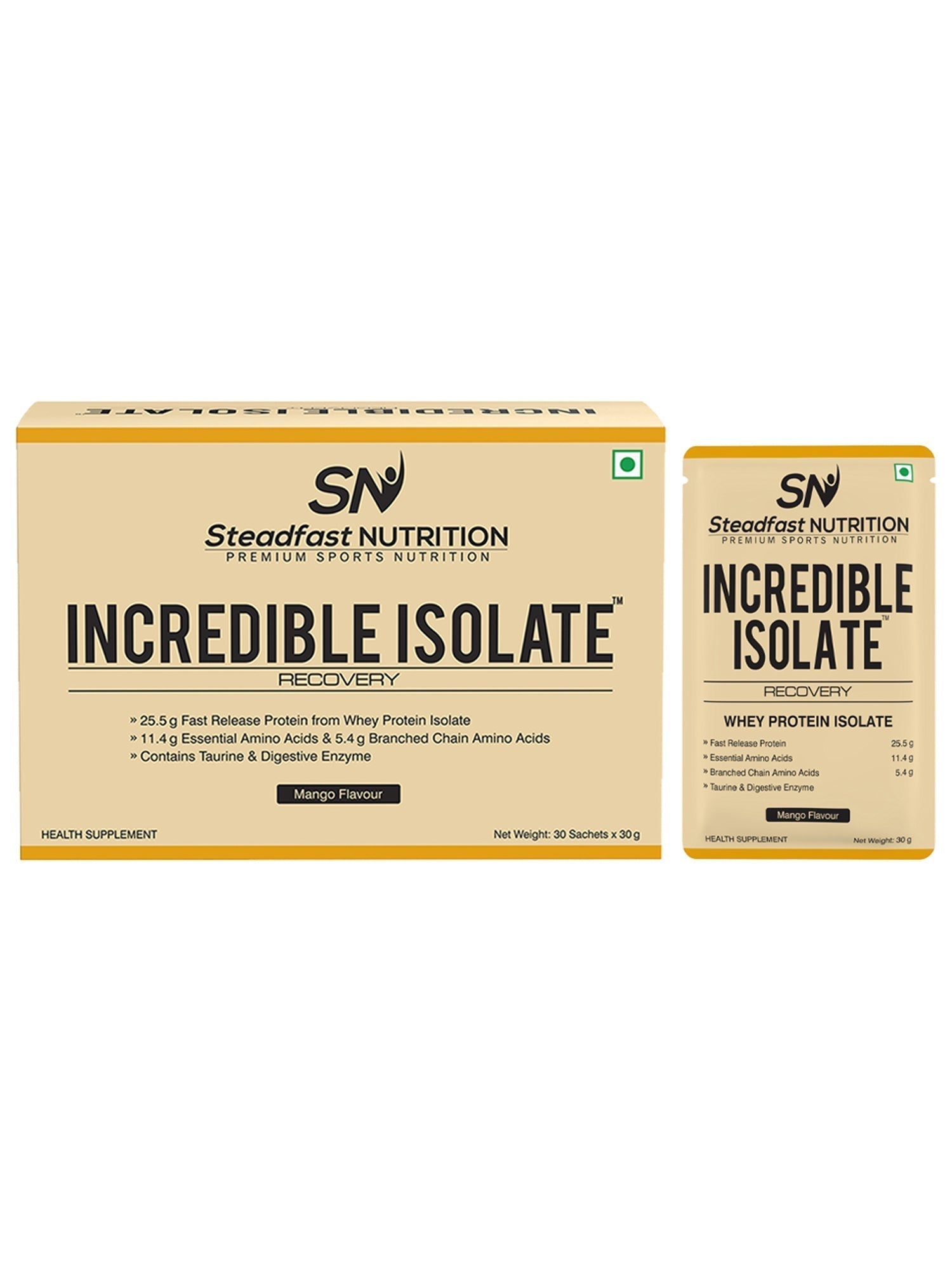Incredible Isolate Whey protein Blend The Instant Recovery Mango 30 Sachets 900g