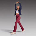 Kick Flare Pants with Pockets - Burgundy