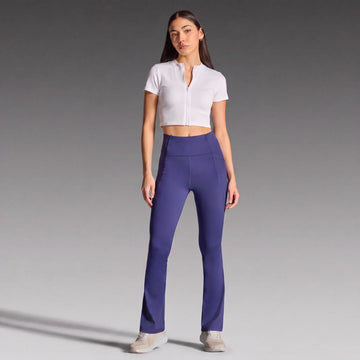 Kick Flare Pants with Pockets - Navy