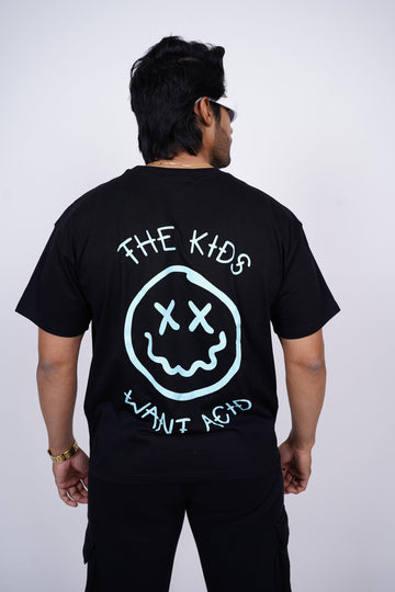 Kids Want Acid (Green Glow) Drop:Sleeved  Tee For Men and Women