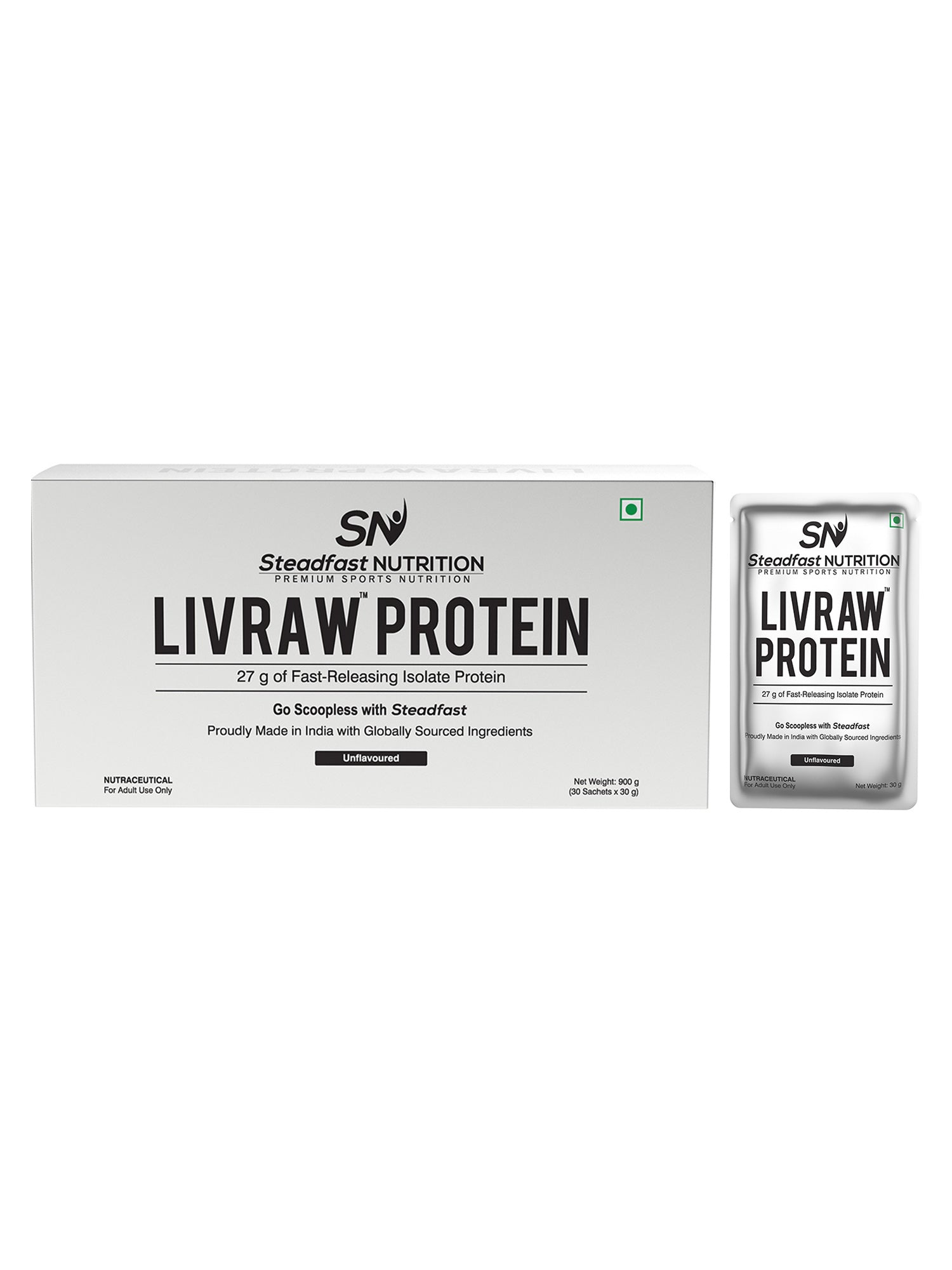 LIVRAW Protein Muscle Synthesis, Faster Recovery & Muscle Building, 30 Sachets 900g