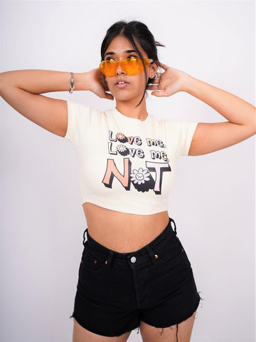Love Me Not : Burger Bae Round Neck Crop Baby Tee For Women