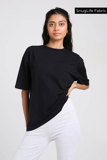 Oversized Tee in True Black