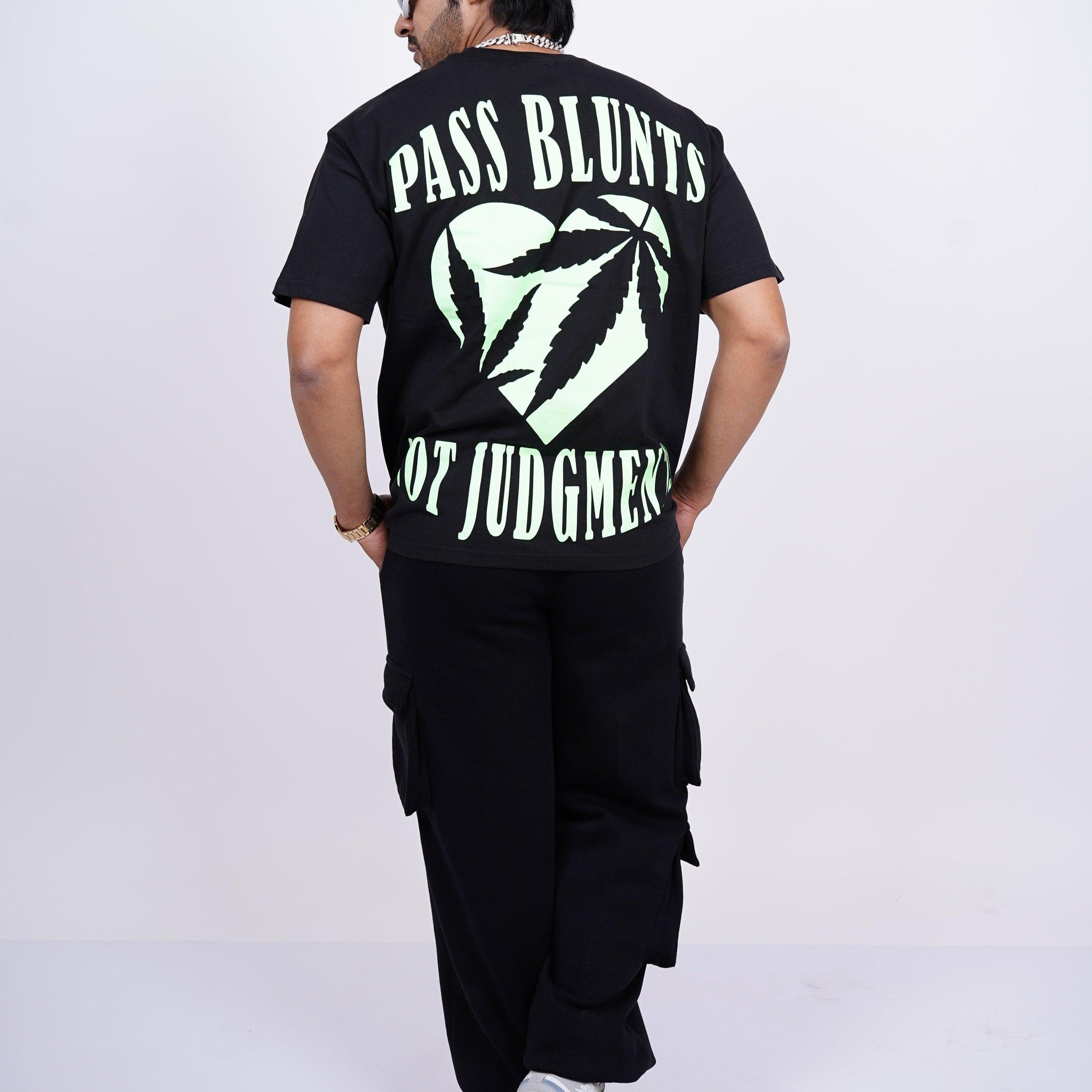 Pass Bl*nts : Drop Shoulder Tee (Green Glow) For Men and Women