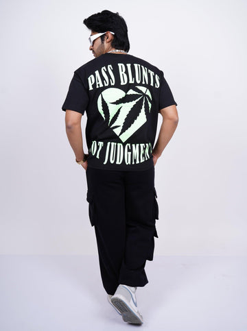 Pass Bl*nts : Drop Shoulder Tee (Green Glow) For Men and Women