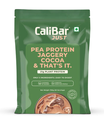 CaliBar Just Chocolate Plant Protein - All Natural Organic Pea Protein + Jaggery + Cocoa
