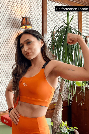 Performance Adjustable Straps Sports Bra in Trailblazer Orange