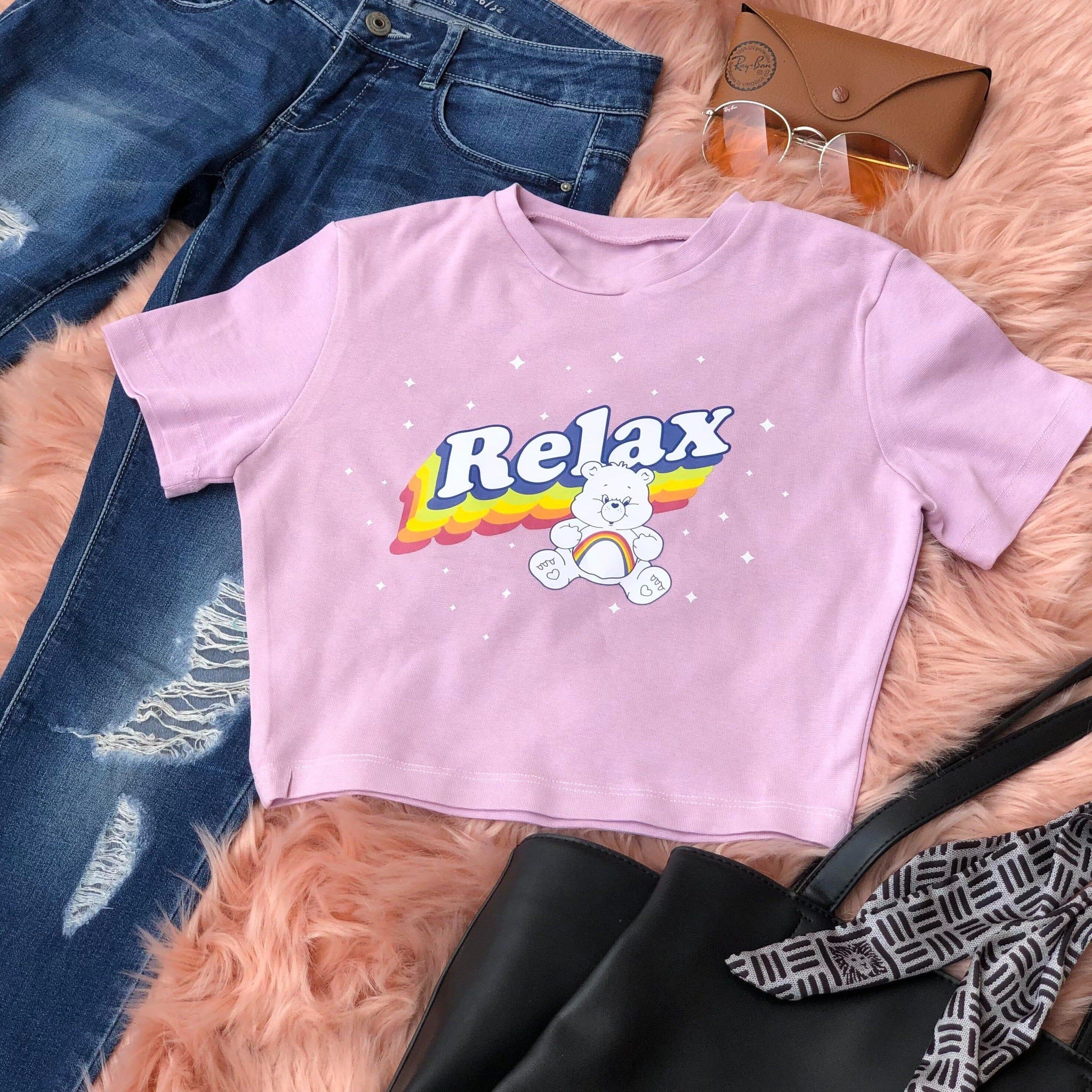 Relax : Burger Bae Round Neck Crop Baby Tee For Women