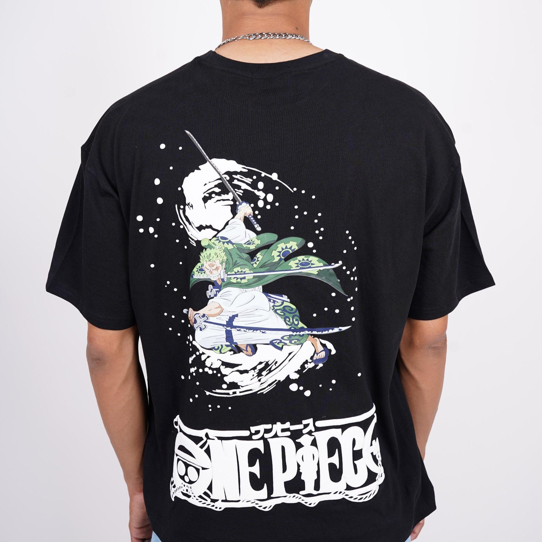 Roronoa zoro : One Piece Black Drop Sleeved Tee For Men and Women