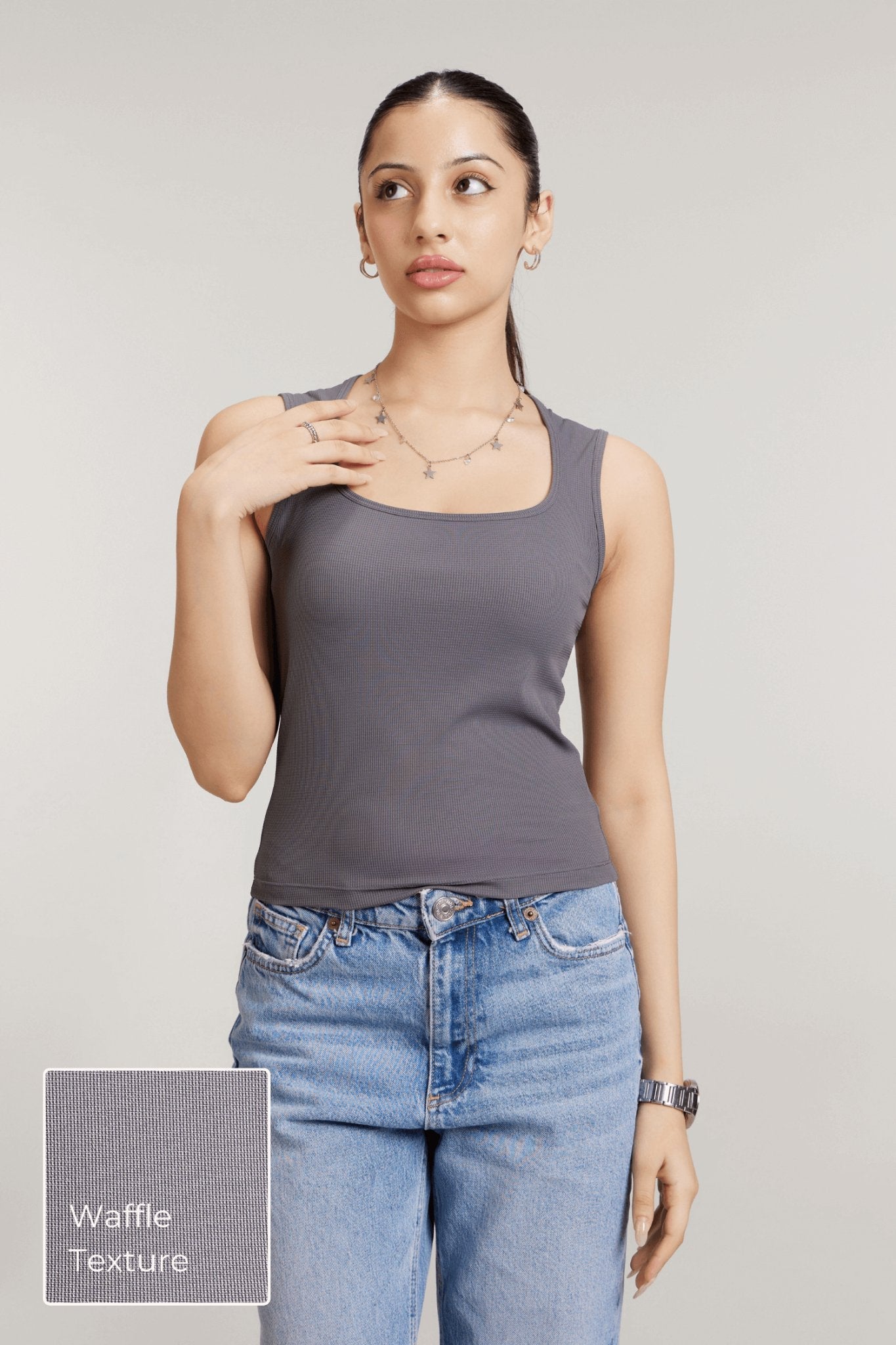 Square Neck Quick-Dry Top in OG Grey