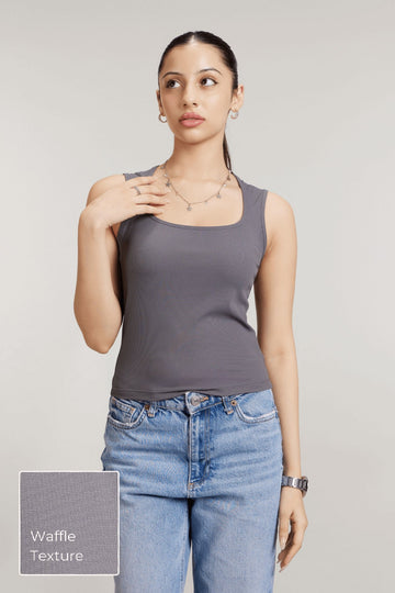 Square Neck Quick-Dry Top in OG Grey