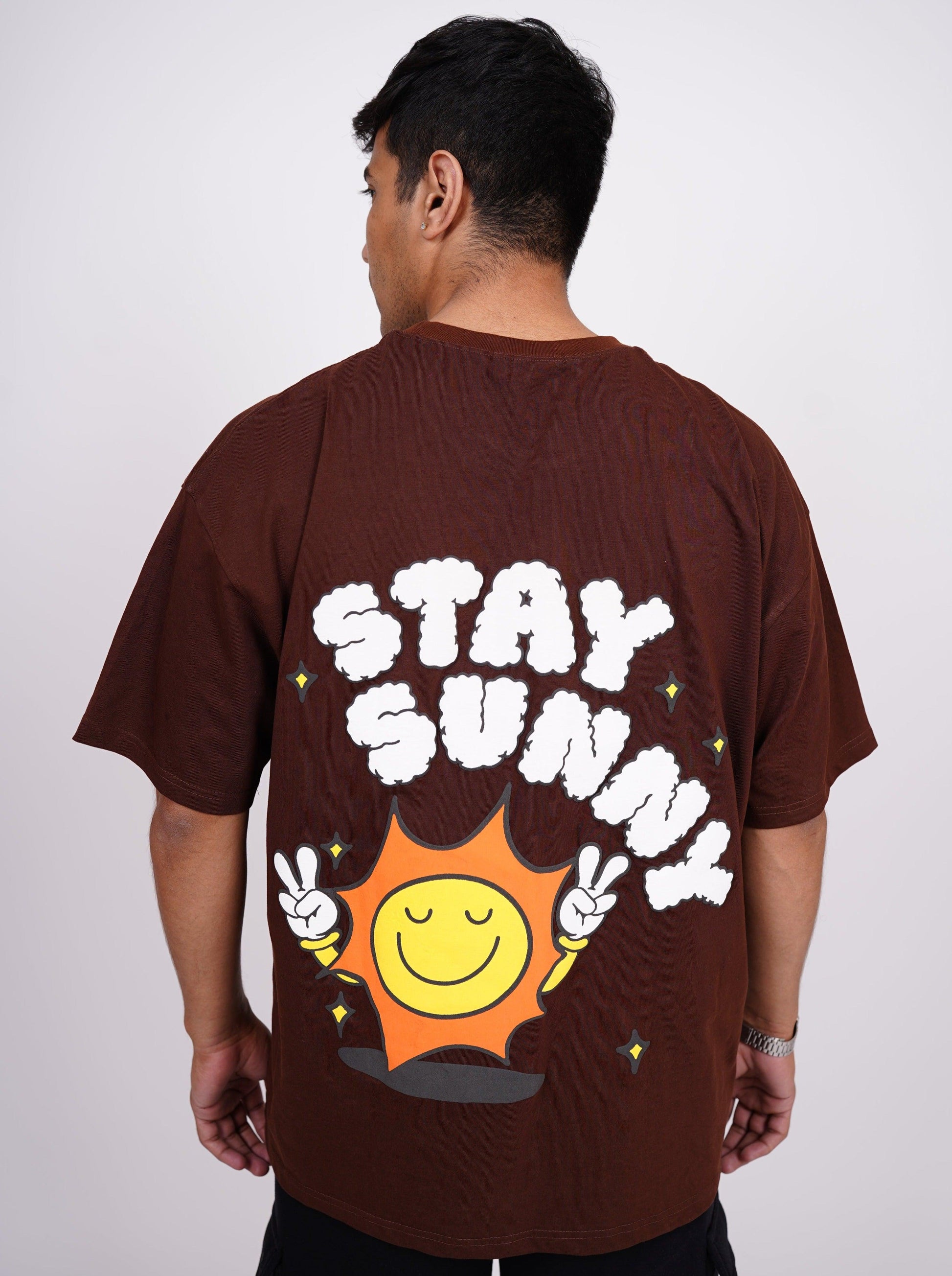 Stay Sunny - Drop-Sleeved Tee (T-shirt) For Men - BurgerBae
