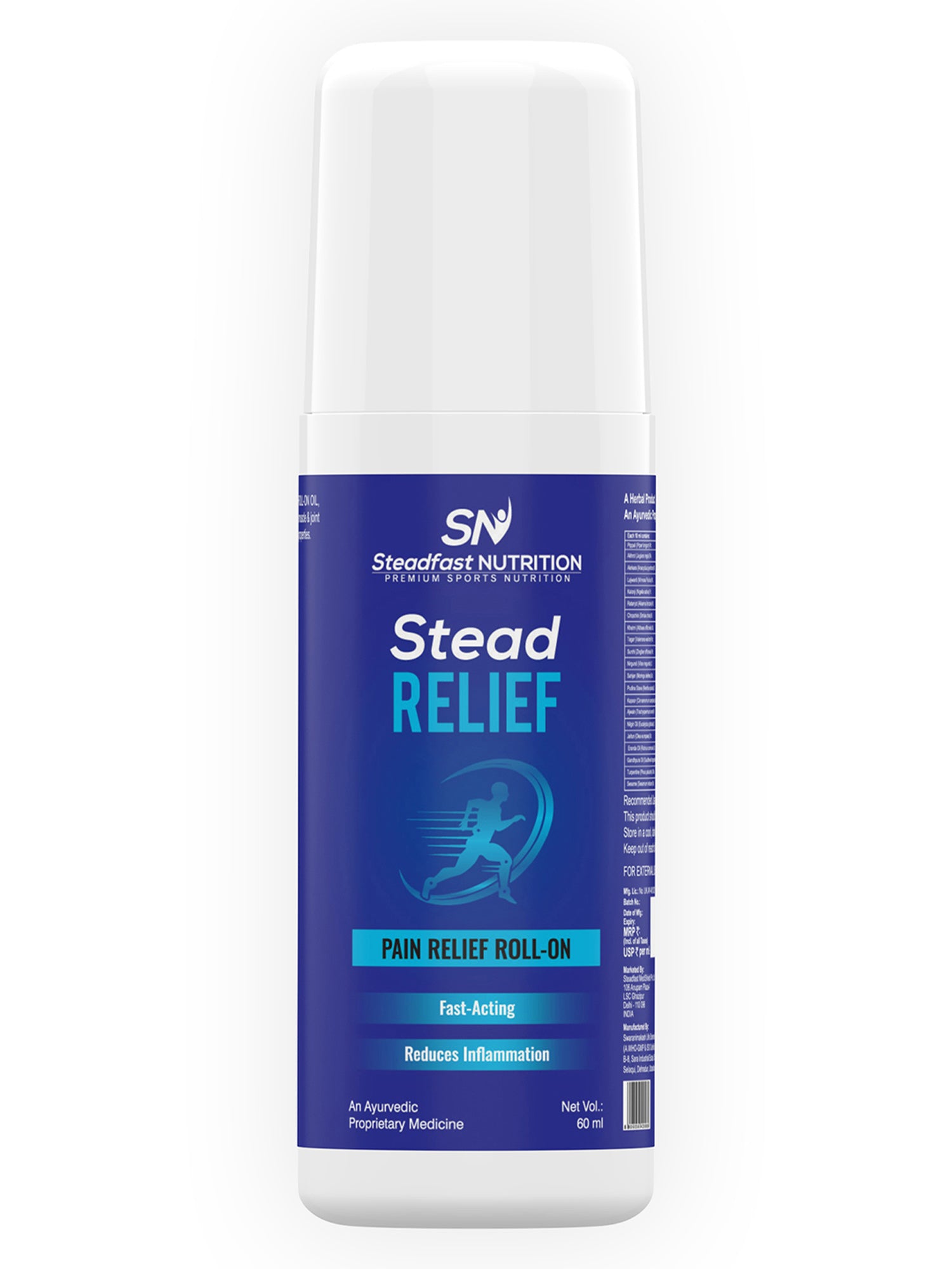 Stead Relief Roll on Fast Acting Reduce inflammation Pain Relief 60ml