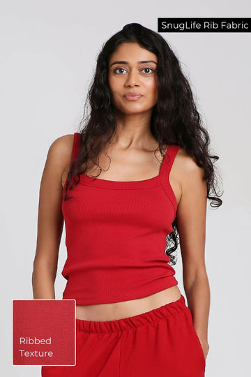 Strappy Tank in Cherry Red