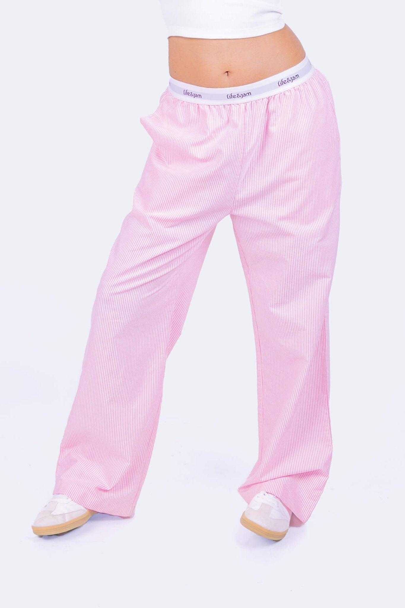 Summer Jam Pants in Strippy Pink