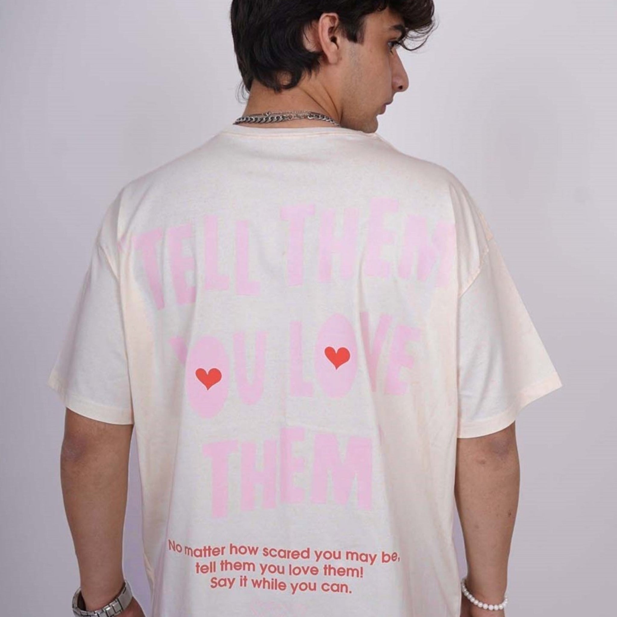Tell Them You Love Them Drop:Sleeved Tee   For Men and Women