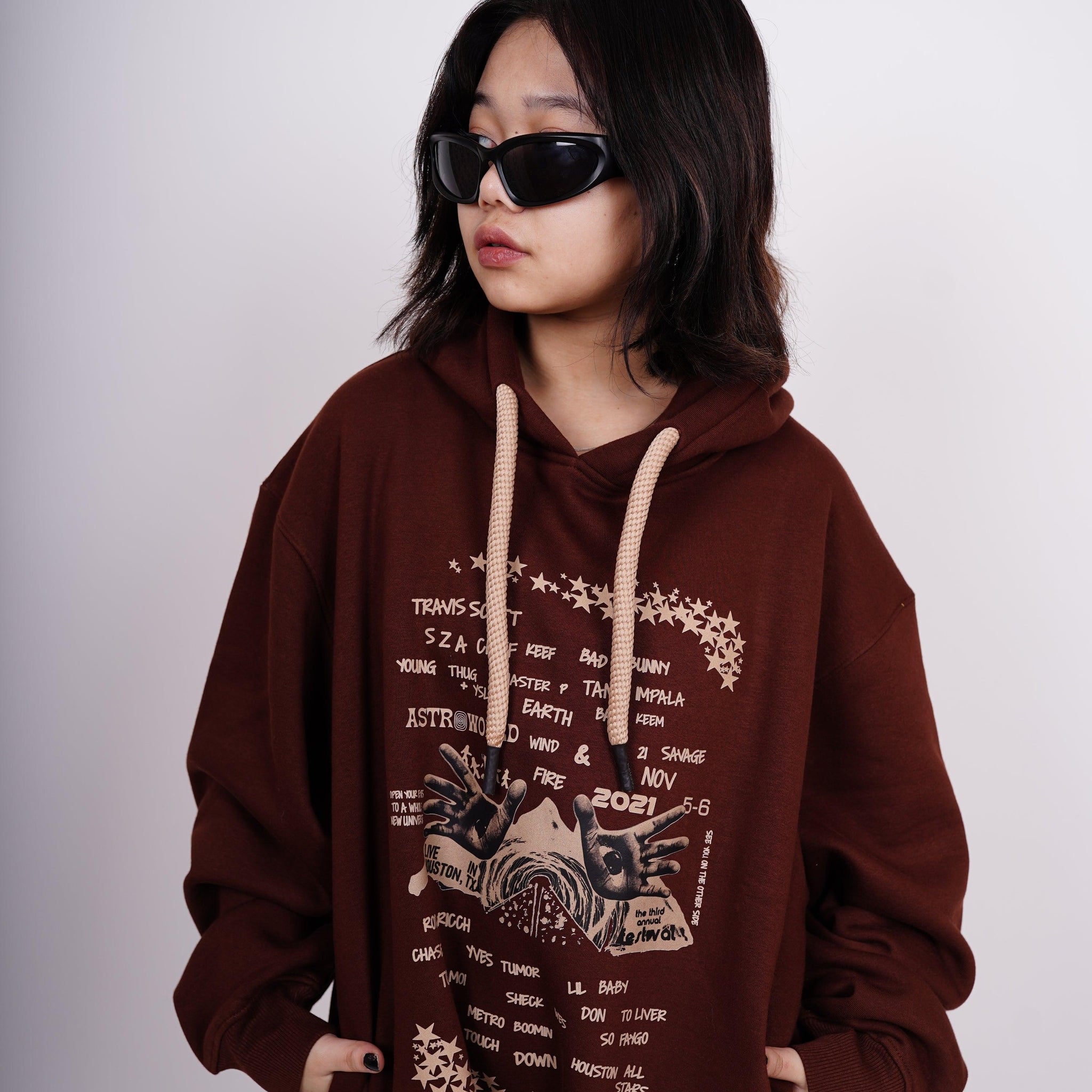 Travis Scott : Astro World : Heavyweight Baggy Hoodie For Women