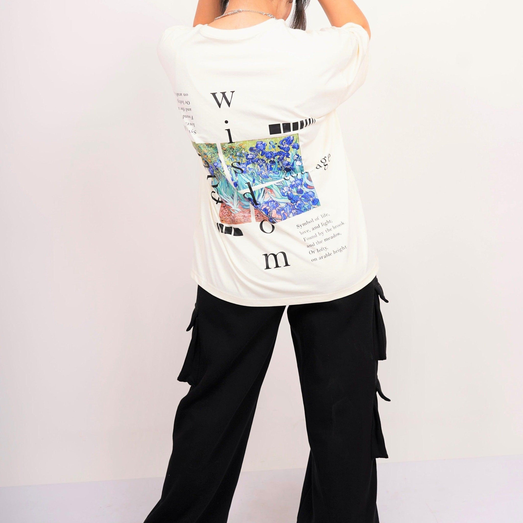 Van Gogh Collection: Irises Drop:Sleeved Tee For Men and Women