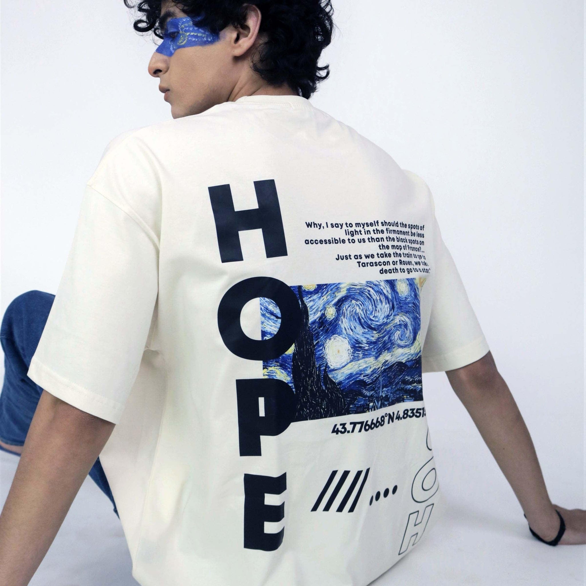 Van Gogh Collection : Starry Night Drop:Sleeved Tee For Men and Women