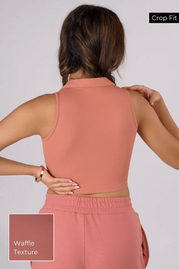 🧇 Waffle Crop Tee in Dusty Rose
