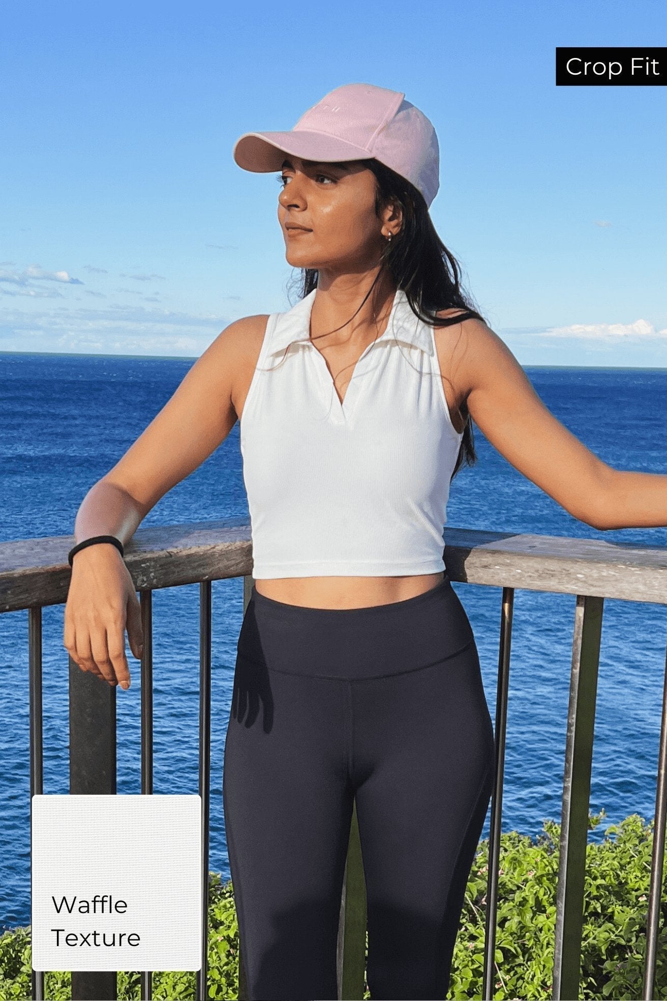 🧇 Waffle Crop Tee in Snow White