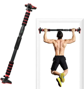 FLEK Adjustable Pull-Up Bar for Home Gym | No Screws Hanging Bar, Adjustable Length (76-100cm), Doorway Chin-Up Bar, Gym Equipment for Men Workout, Strength Training, Weight Capacity (150kg)
